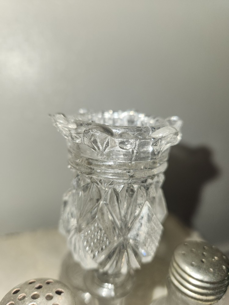 Antique EAPG Daisy and Button Condiment Set with Tray