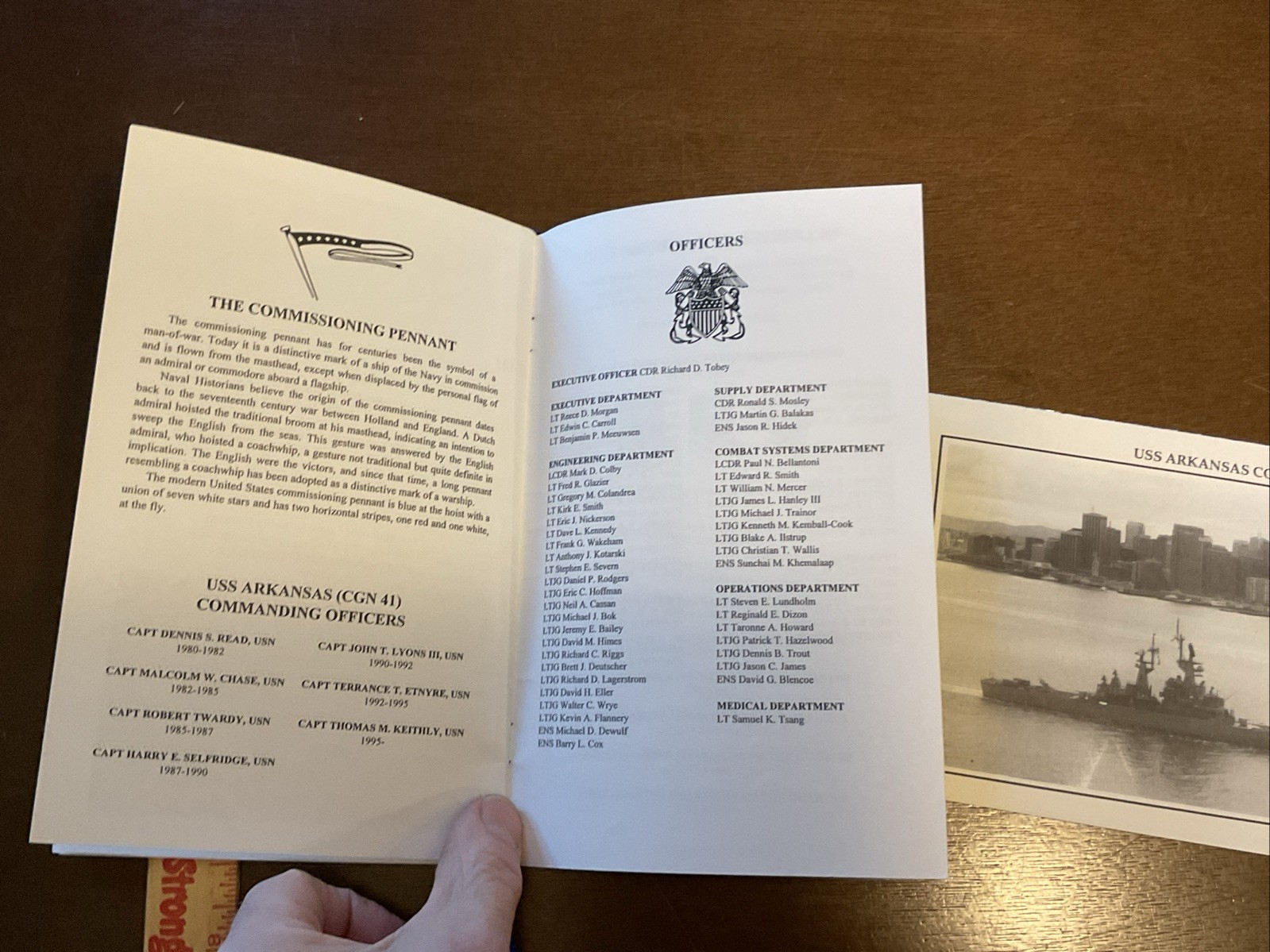 Welcome Aboard USS ARKANSAS & Change Of Command Handout Pamphlet Vintage