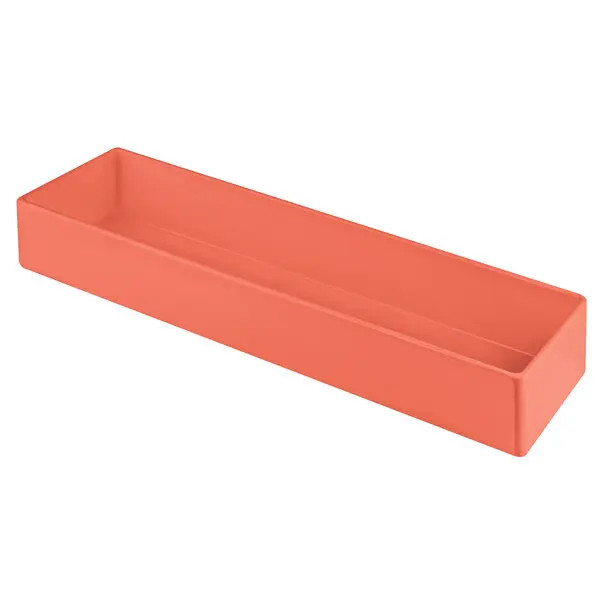 TableCraft Cold Holding 3.5 qt. Sunset Orange Aluminum Rectangular Bowl