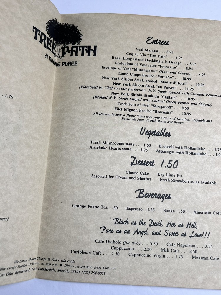 Tree Path Restaurant Menu Ft Lauderdale FL