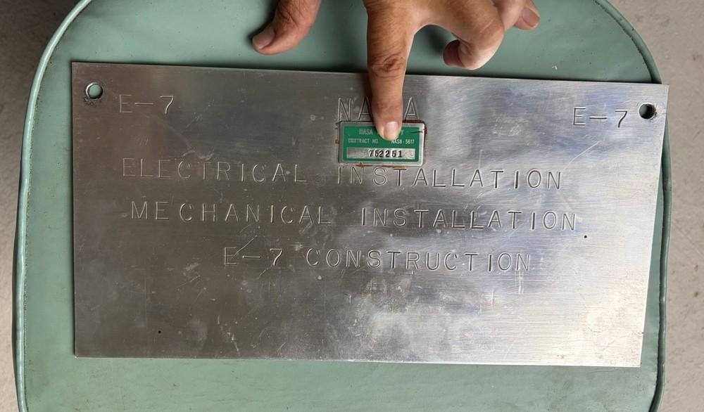 Vintage NASA Space E-7 Electrical Mechanical Construction Aluminum Panel