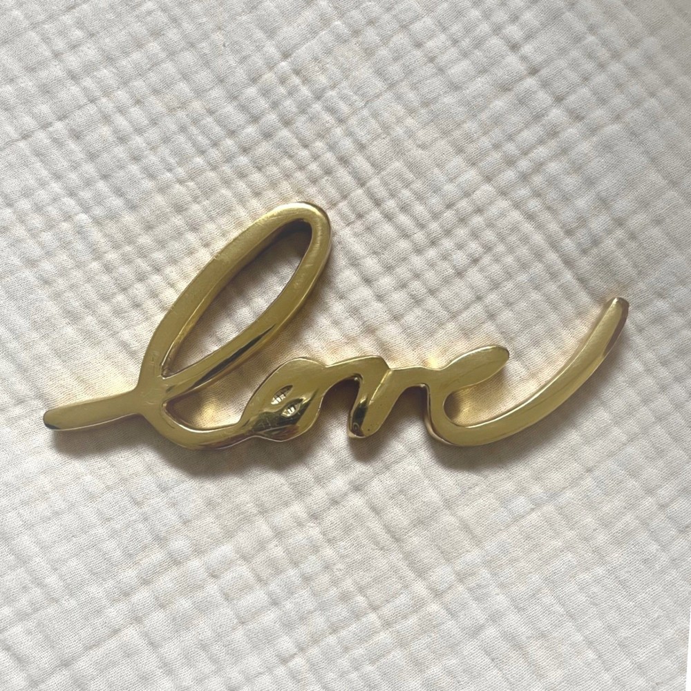 West Elm Solid Brass Love Decor