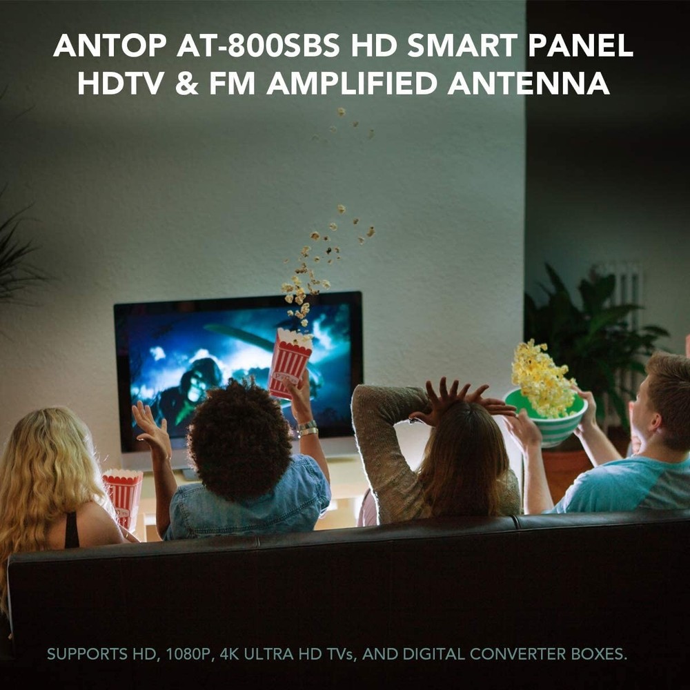 Antop AT-800SBS HD Smart Panel Antenna with Boost System, Large, White