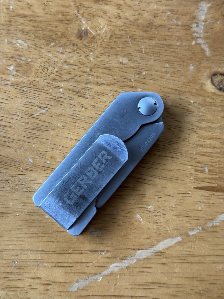 Gerber EAB Utility Knife Liner Lock Plain Edge Replaceable Blade Original Used