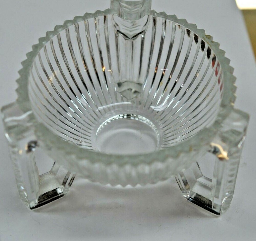 CRYSTAL CUT THREE BUTT ASHTRAY