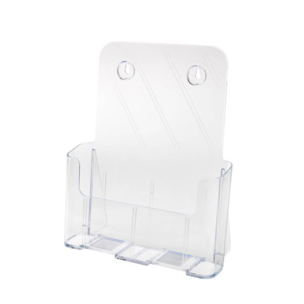 Deflecto Durable Clear Plastic Unique Attractive Wall Mount Brochure Holder A4