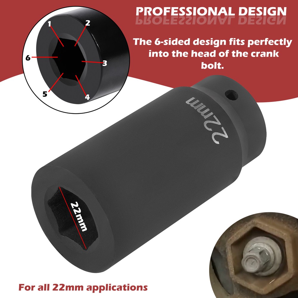 22MM Harmonic Balancer Socket LIS-77110 Crank Bolt Socket