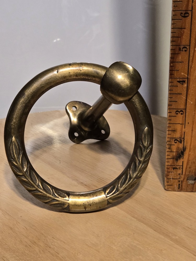 Antique Brass Towel Ring Pair. Heavy Duty Solid