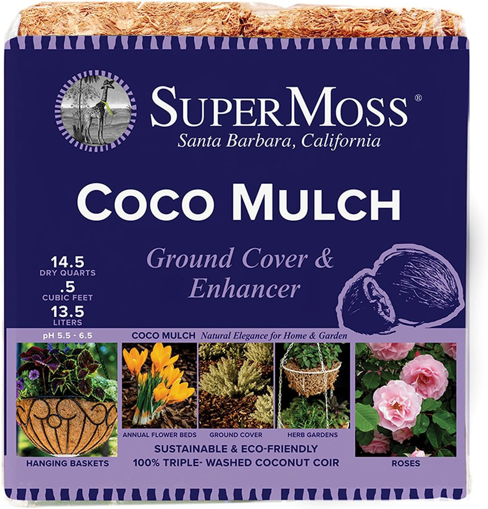 (23248) Coco Mulch, Mini Bale (0.6 Ft3), Natural Brown