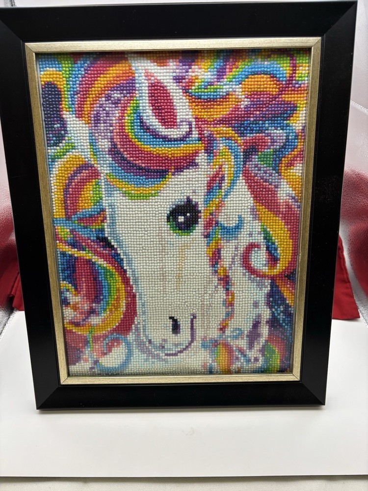 Completed  Pony  Bead Embroidery Scheme  Pattern # S8771 Dimensions 16"x12".