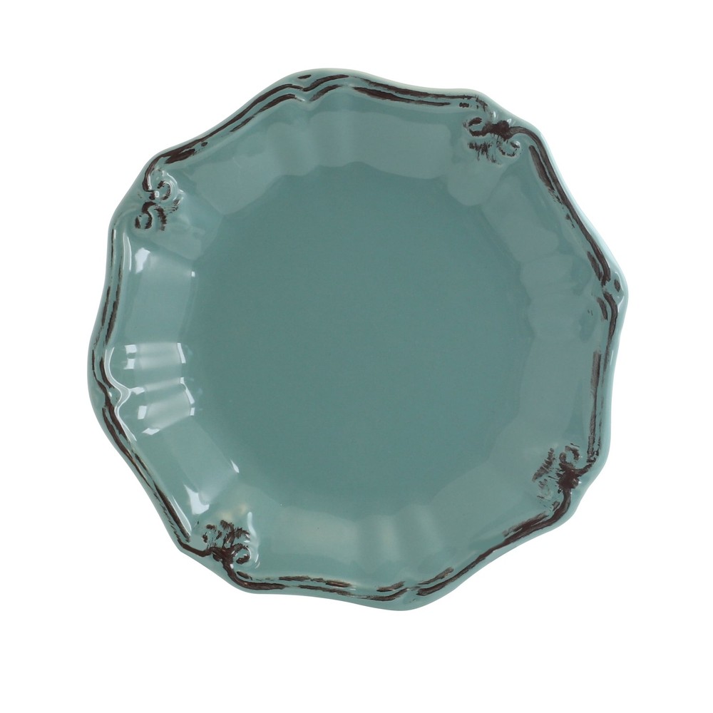 Fleur De Lys 20-Piece Dinnerware Set in Turquoise