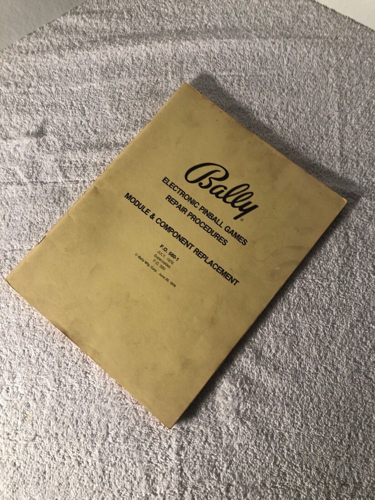 Bally, Original, Pinball, Repair, Module & Component Replacement, Manual