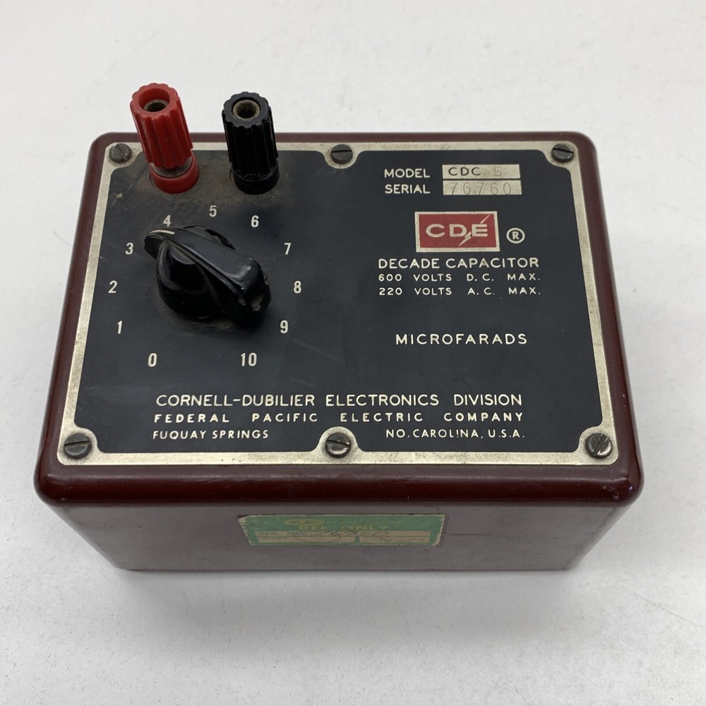 Cornell-Dubilier Electronics CDC-5 Decade Capacitor 600VDC 220VAC
