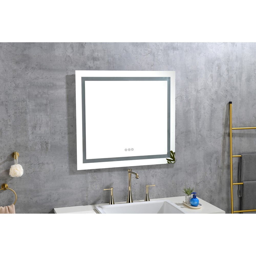 36x36in LED Bathroom Mirror with Frontlit Backlit Wall Mounted Vanity Mirror