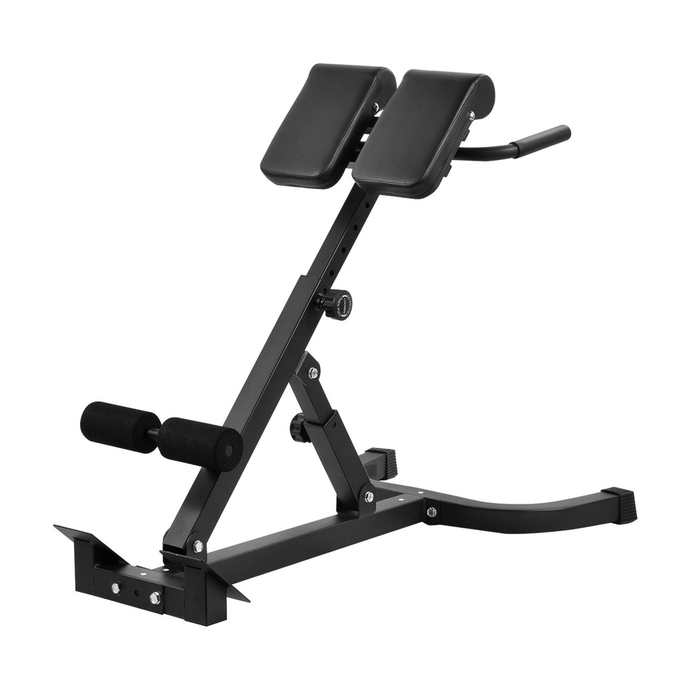 Adjustable Back Extension Bench - Foldable Roman Chair Core & Glute Trainer