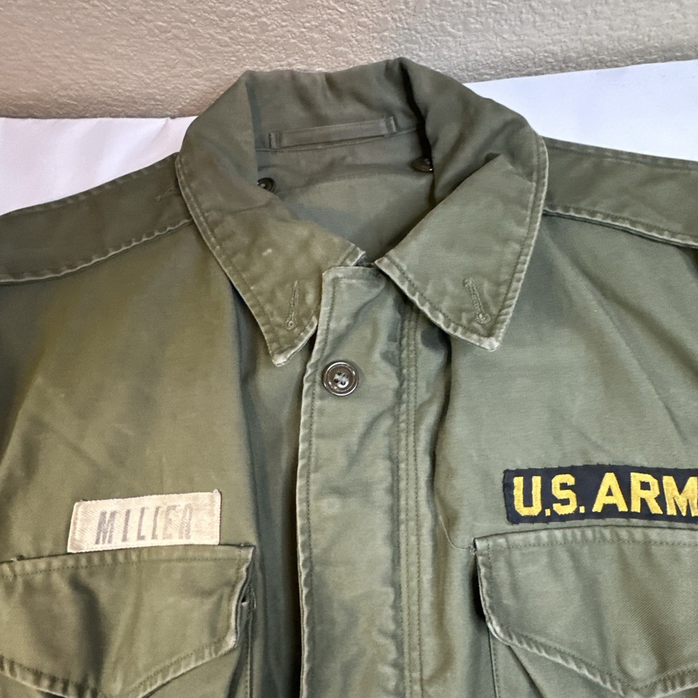Vintage U.S. Army Miller Shell Field Jacket Green Military Medium Regular