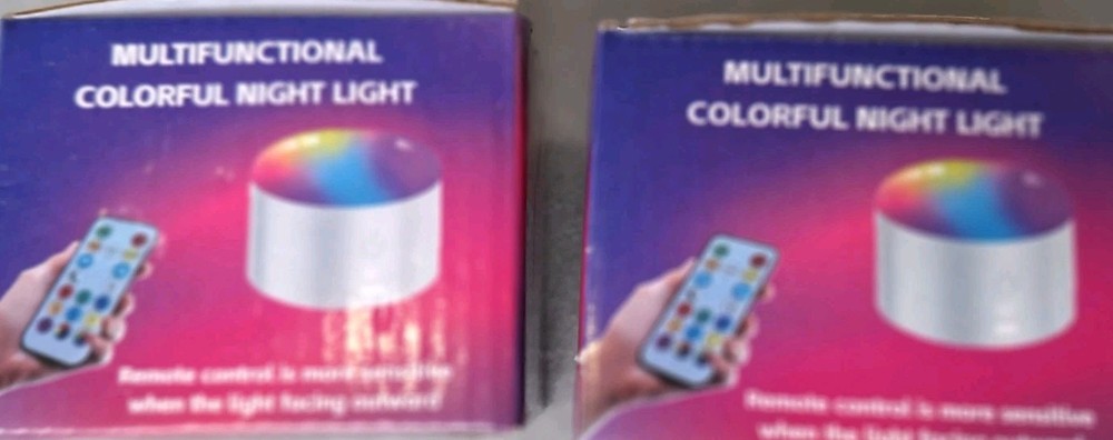 Set 2 Wireless Remote Control Multi functional Colorful Night Light USB Charging
