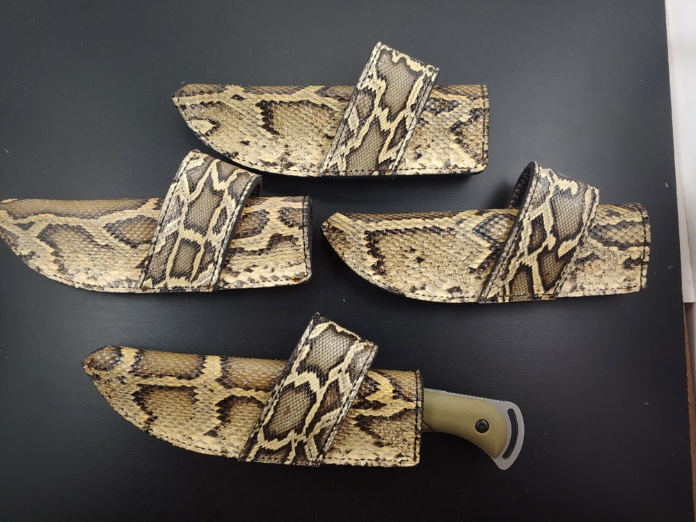 ESEE 3 RC 3 CROSS DRAW Hunting SHEATH BURMESE PYTHON snake skin HANDMADE SHEATH