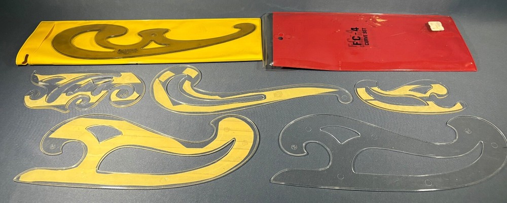 Lot Engineering Drafting Staedtler Curve Set As Found