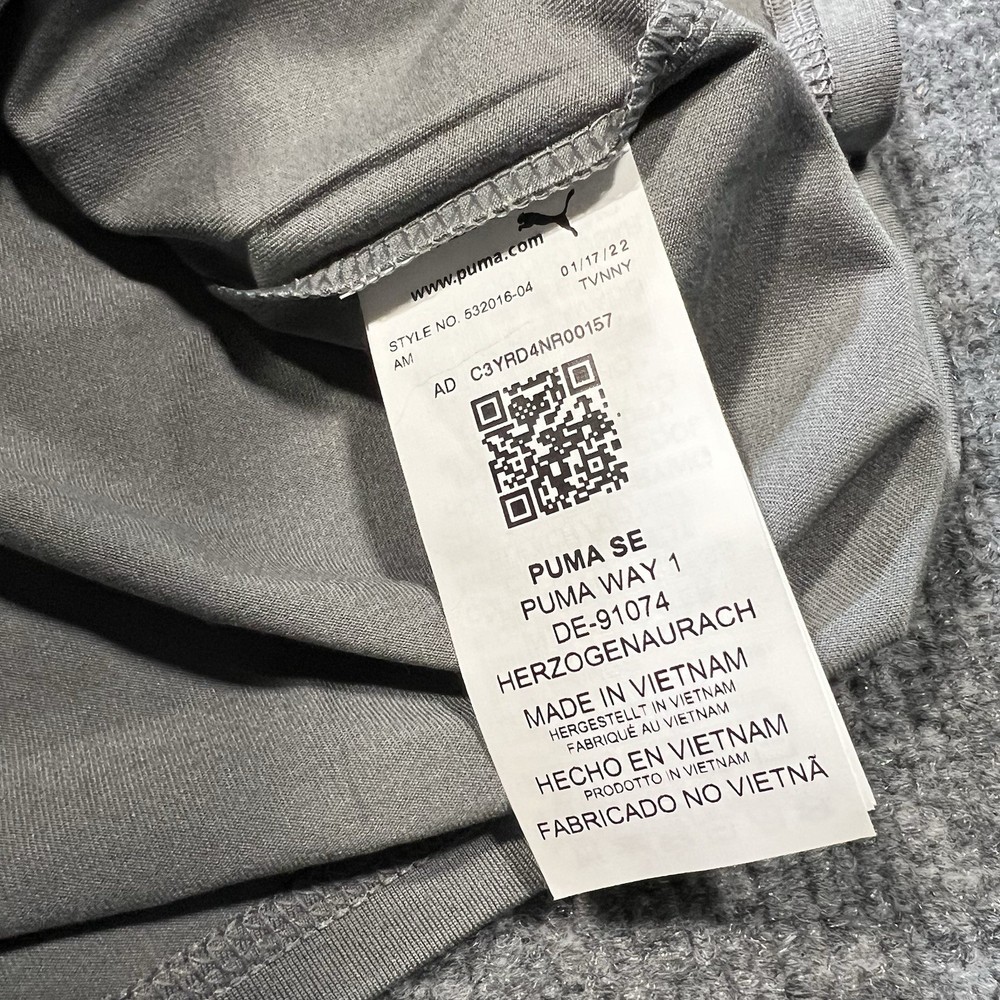 Puma 1/4 Zip Small Gray Cloudspun Pullover