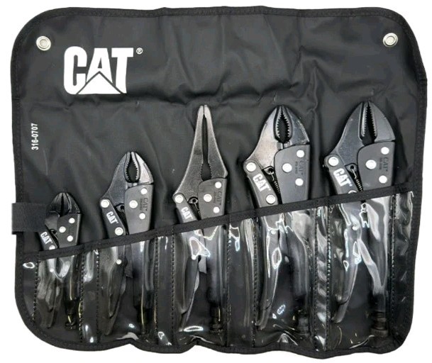 CATERPILLAR TOOLS 5pc Locking Plier Set - BLACK - SEALED