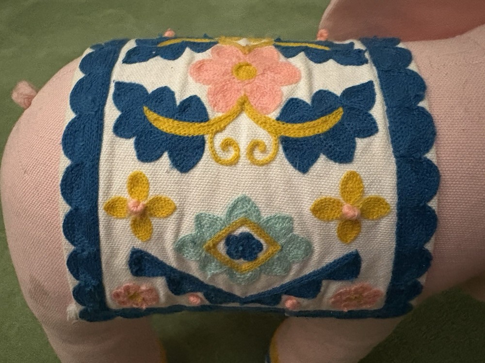 Handmade Pin Cushion Patchwork Elephant Unique & Vintage Medium/ Larger Size