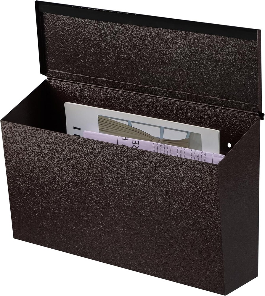 Elegant Wall-Mount Mailbox in Bronze, Durable Rust-Proof Galvanized Steel