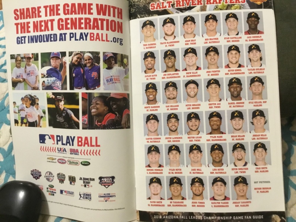 2018 ARIZONA FALL LEAGUE CHAMPIONSHIP GAME PROGRAM. $2.00!! FREE POSTAGE!!!