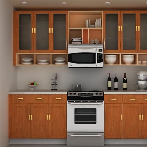 5 Pack Cabinet Pulls Door Handle Gold Kitchen Drawer Pulls Cupboard Dresser H...