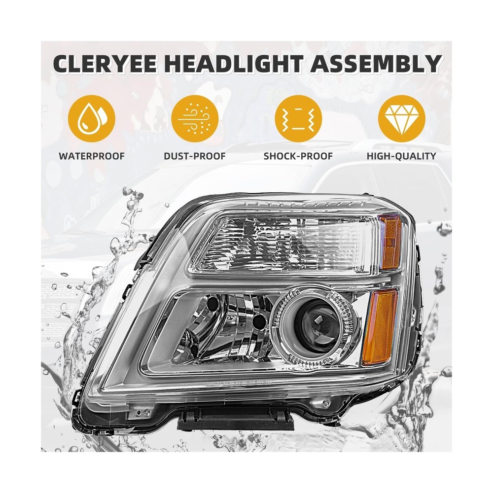 Headlight Assembly Compatible with GMC Terrain 2010 2011 2012 2013 2014 2015,...