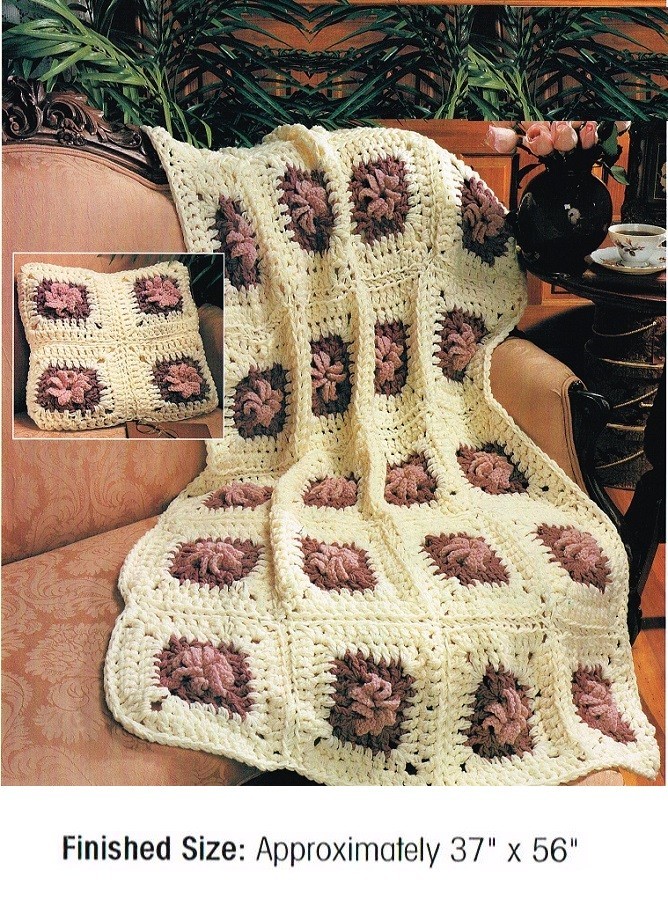 PRETTY PILLOWGHAN CROCHET PATTERN ONLY  - KN RUQ