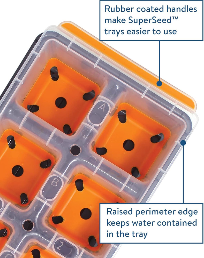 SuperSeed Windowsill Seed Starting Tray | 8 XL Cell | Seed Starter Tray