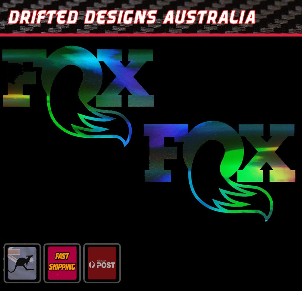 Fox Replacement fork Decals  - set of 3 holographic black Chrome