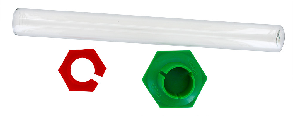 1X Glass 12" Hydrometer Test Jar with Safety Bumper