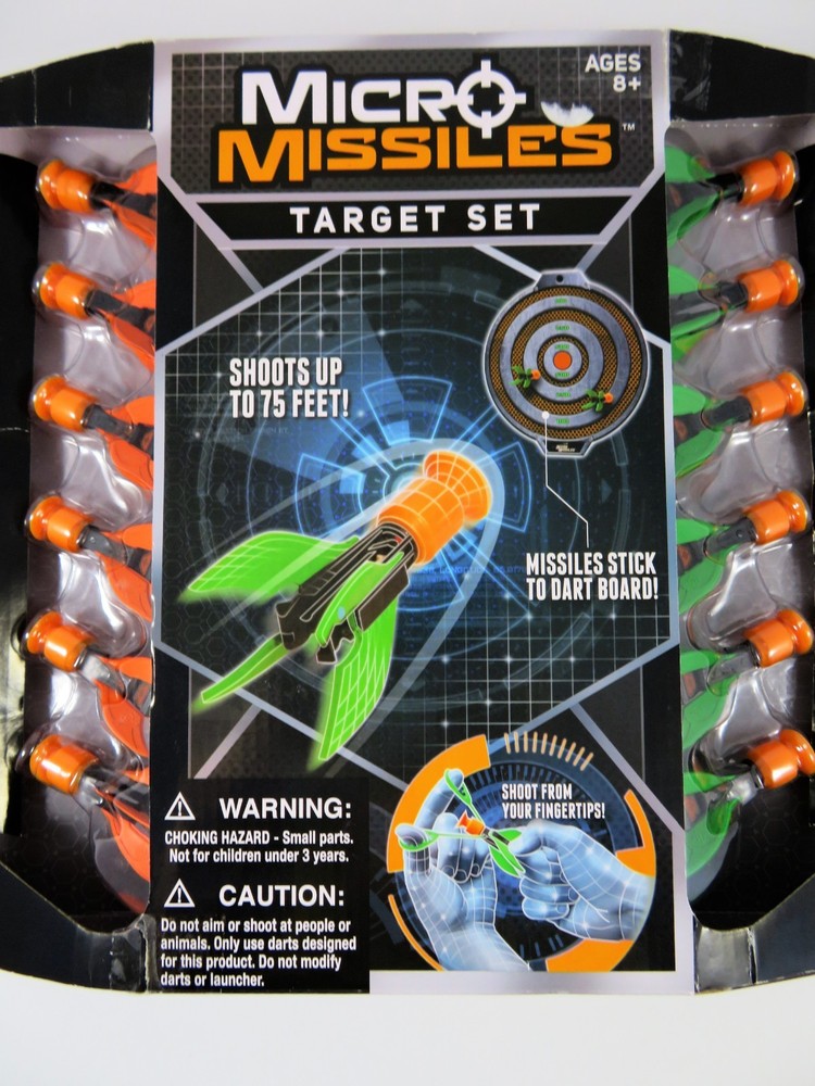 Micro Missiles Target Set Diggin Shoot From Fingertips Includes Board New In Pkg