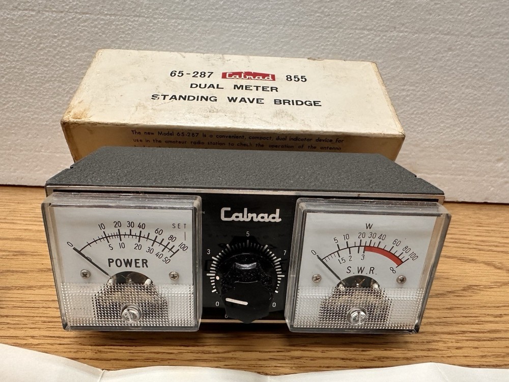 Calrad 65-287 Dual Meter Standing Wave Bridge Meter w Box