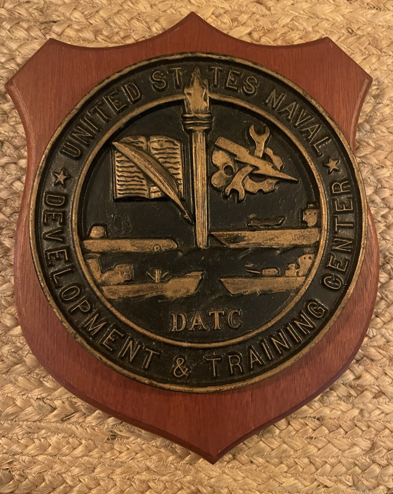 RARE & Historical Naval Plaque US Navy DATC Command Plaque - Solid Brass Shield