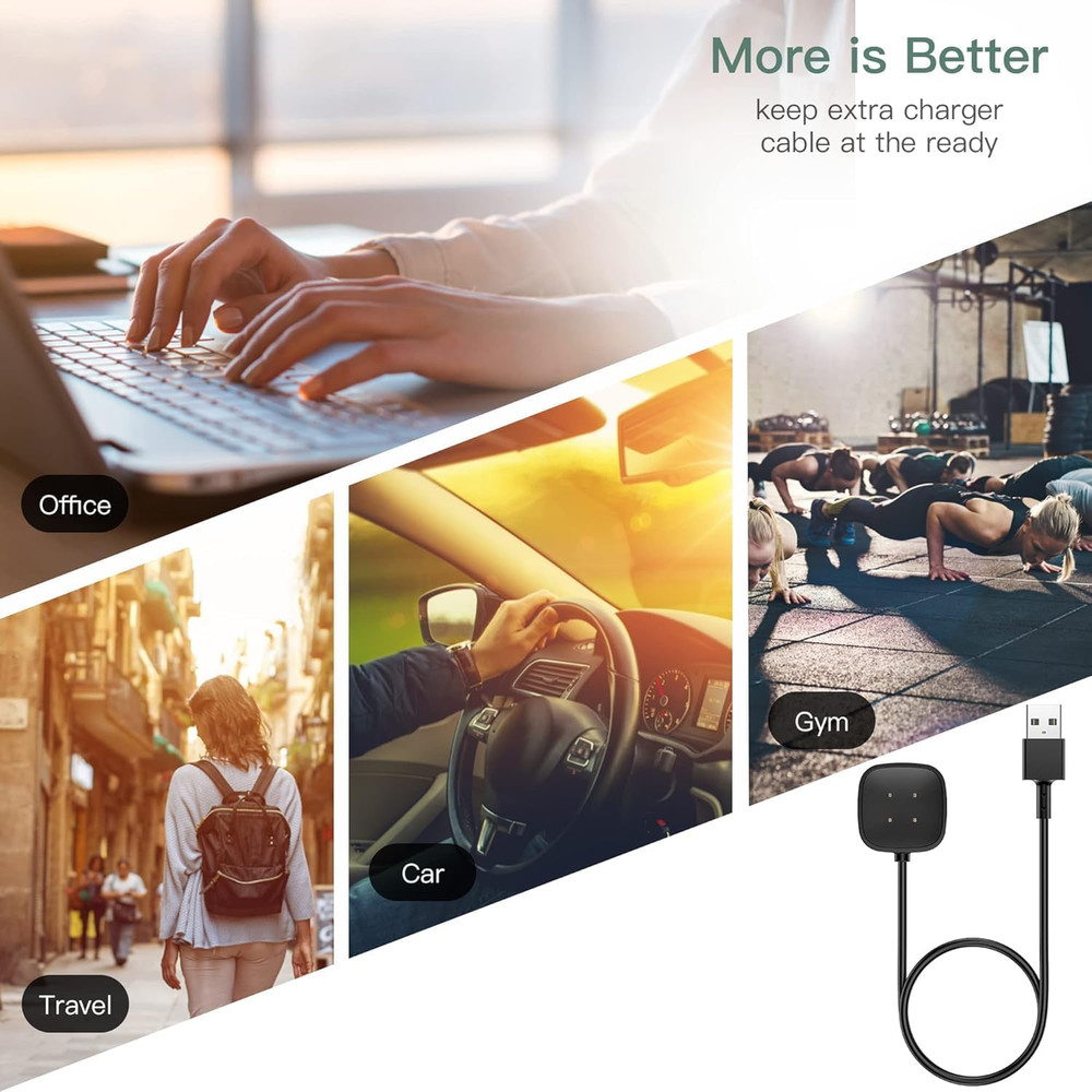 Versa 3 Charging Cable and Wall Plug Charger Compatible with Fitbit Versa 3 Smar