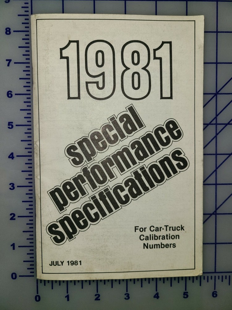 1981 Ford Special Performance Specifications Manual