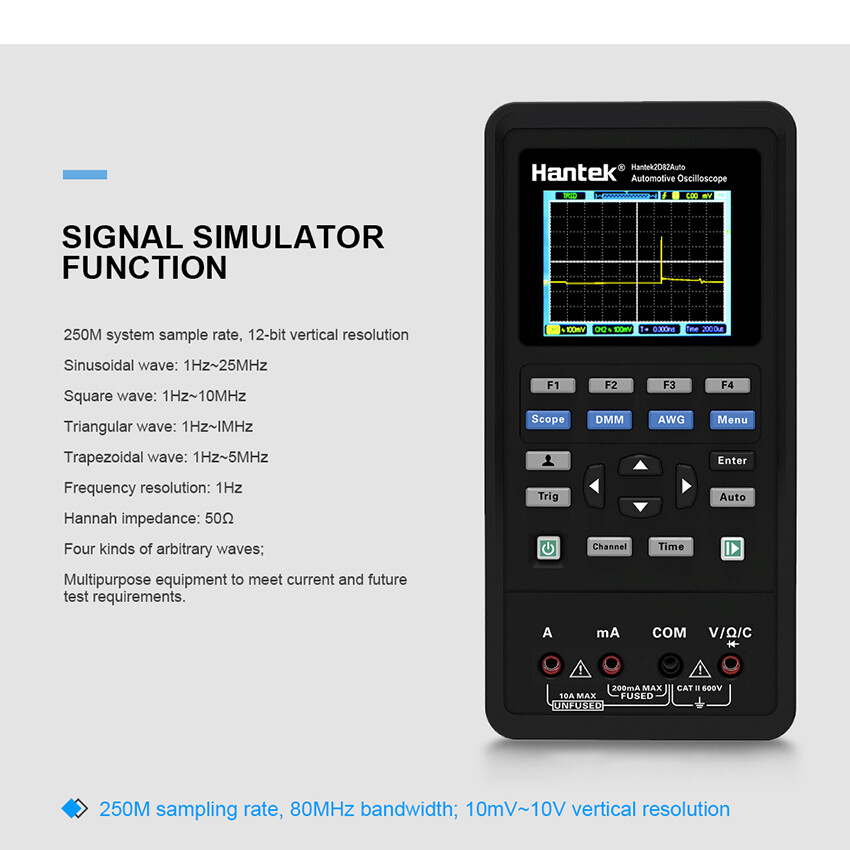 2D82AUTO HANTEK 4 in 1 Multi-Function Digital Vehicle Car Diagnostic Oscilloscop