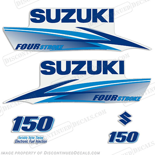 Fits Suzuki 150hp 4-Stroke Decals (Light/Dark Blue) 2010+