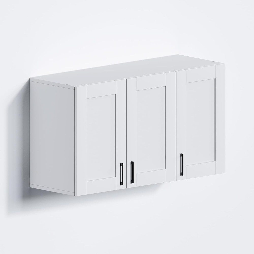 White Laundry Room Cabinets & Storage W/ 4 Doors & Utility Adjustable