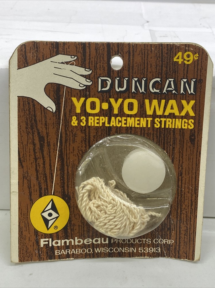 1 Vintage New Duncan Yo Yo Wax With 3 Replacement Strings Nos Moc