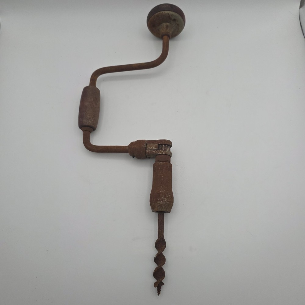 Vintage Rusted Handled Bit Brace Hand Drill