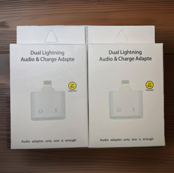 2 in 1 Adapter Headphone Jack Splitter Audio For iPhone 2-PACK!