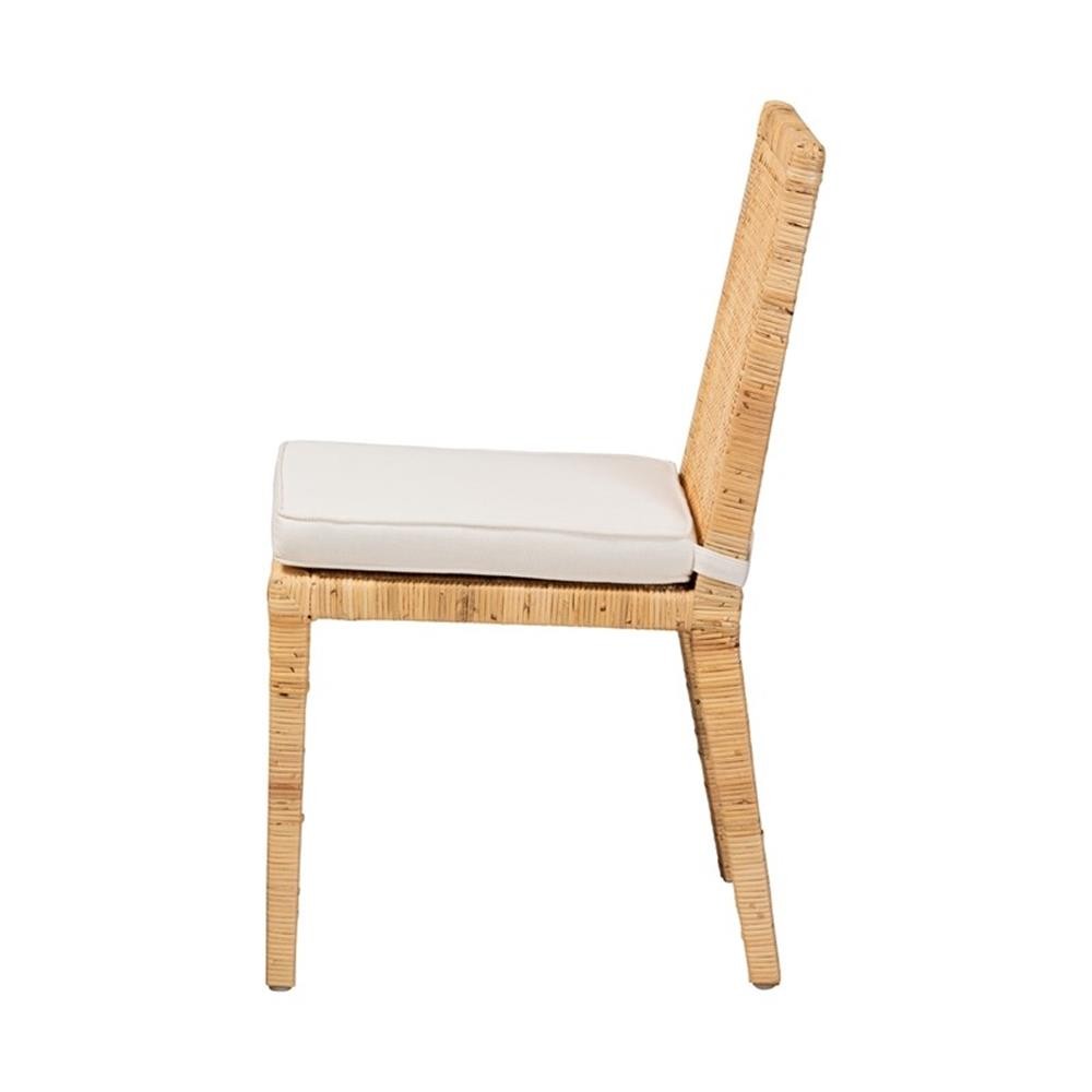Baxton Studio Sofia Walnut Finished Wood and Rattan Dining Chair