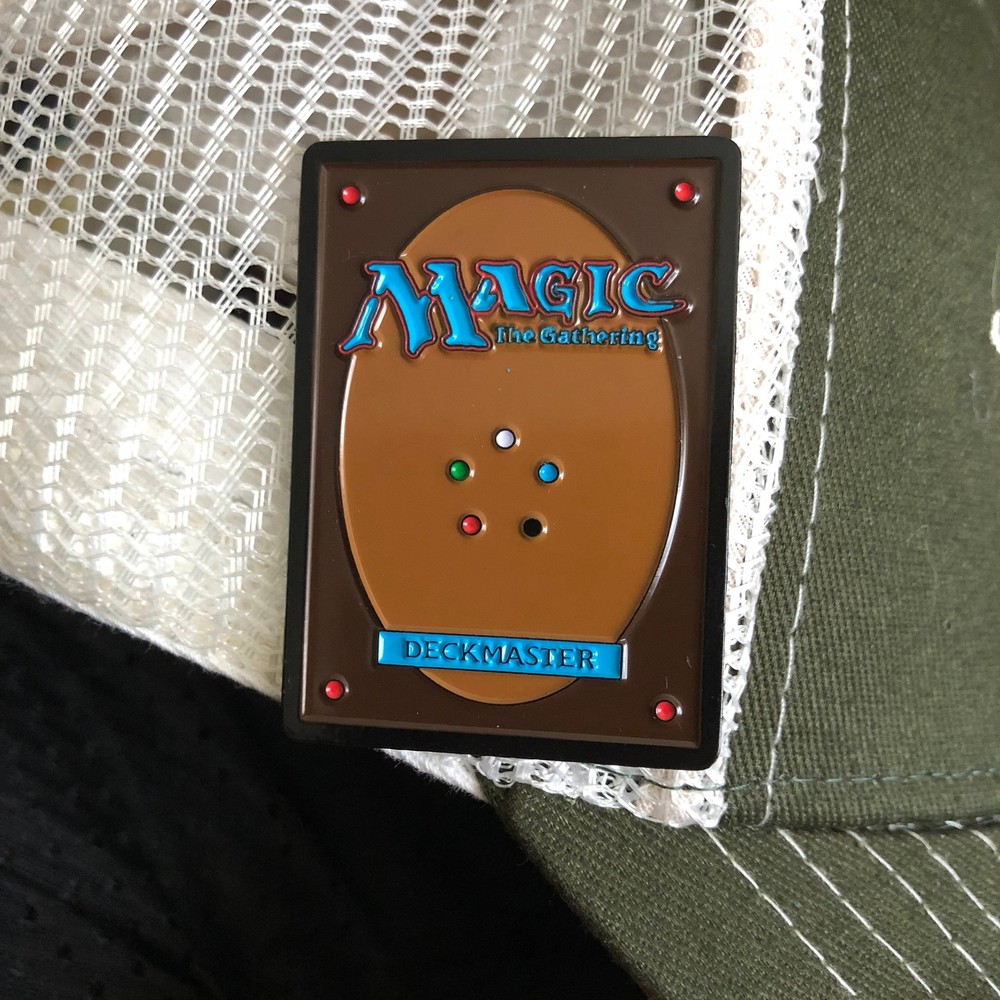 Magic the Gathering MTG Card Back 2" Enamel Pin! Black light!