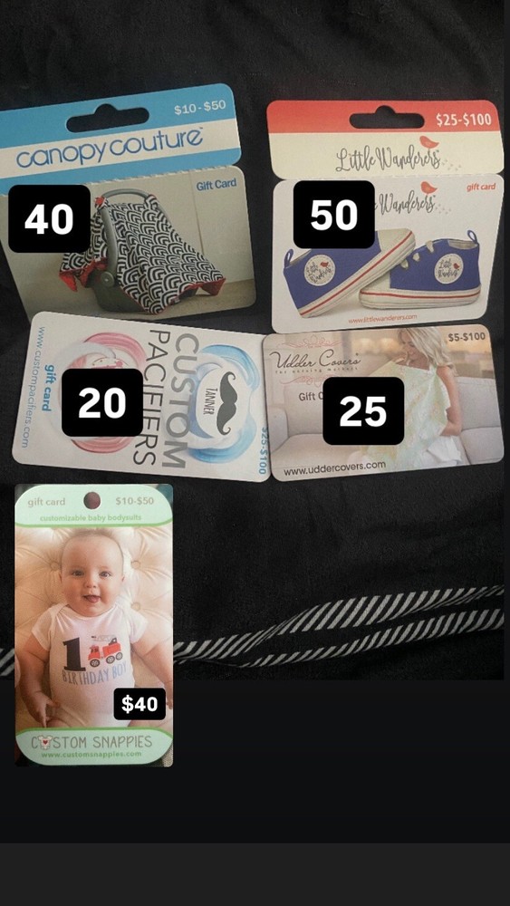 SELLING GIFT CARDS FOR BABY ITEMS