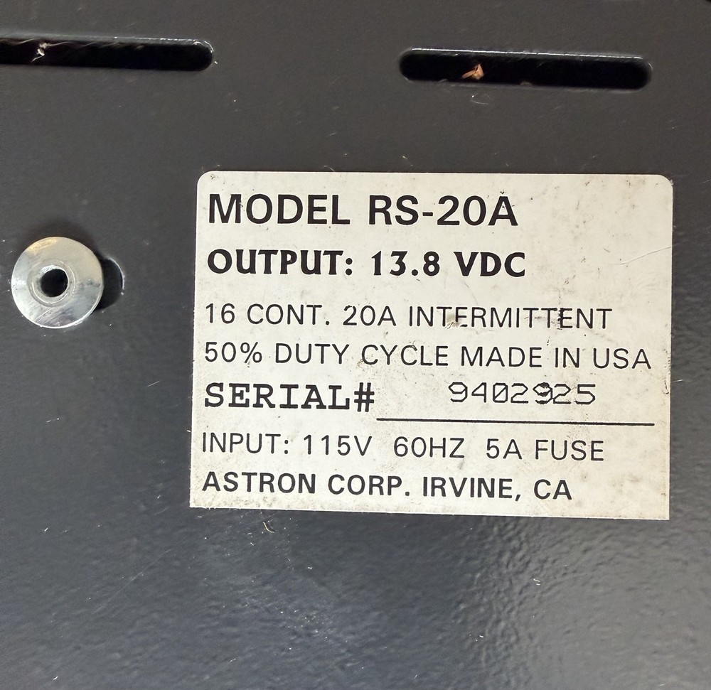 ASTRON RS-20A LINEAR POWER SUPPLY