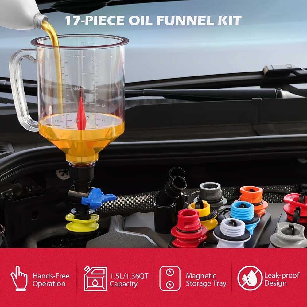 Premium Leak-Proof Oil Funnel: Practical Refueling Tool for Multiple Car Models